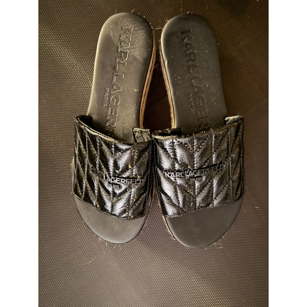 Karl Lagerfeld Espadrille Slip On Sandals Women's Size 10, EUC